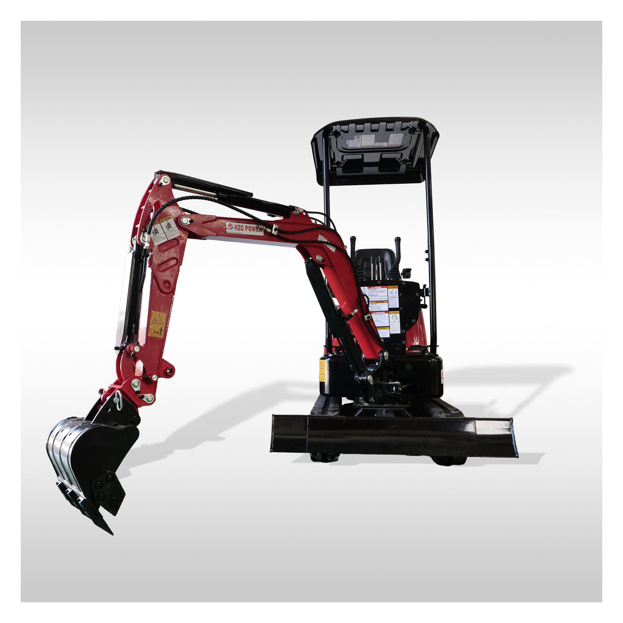 HZC Mini Excavator Pro 1 Tone 14HP Petrol Swing Boom & Adjustable Track