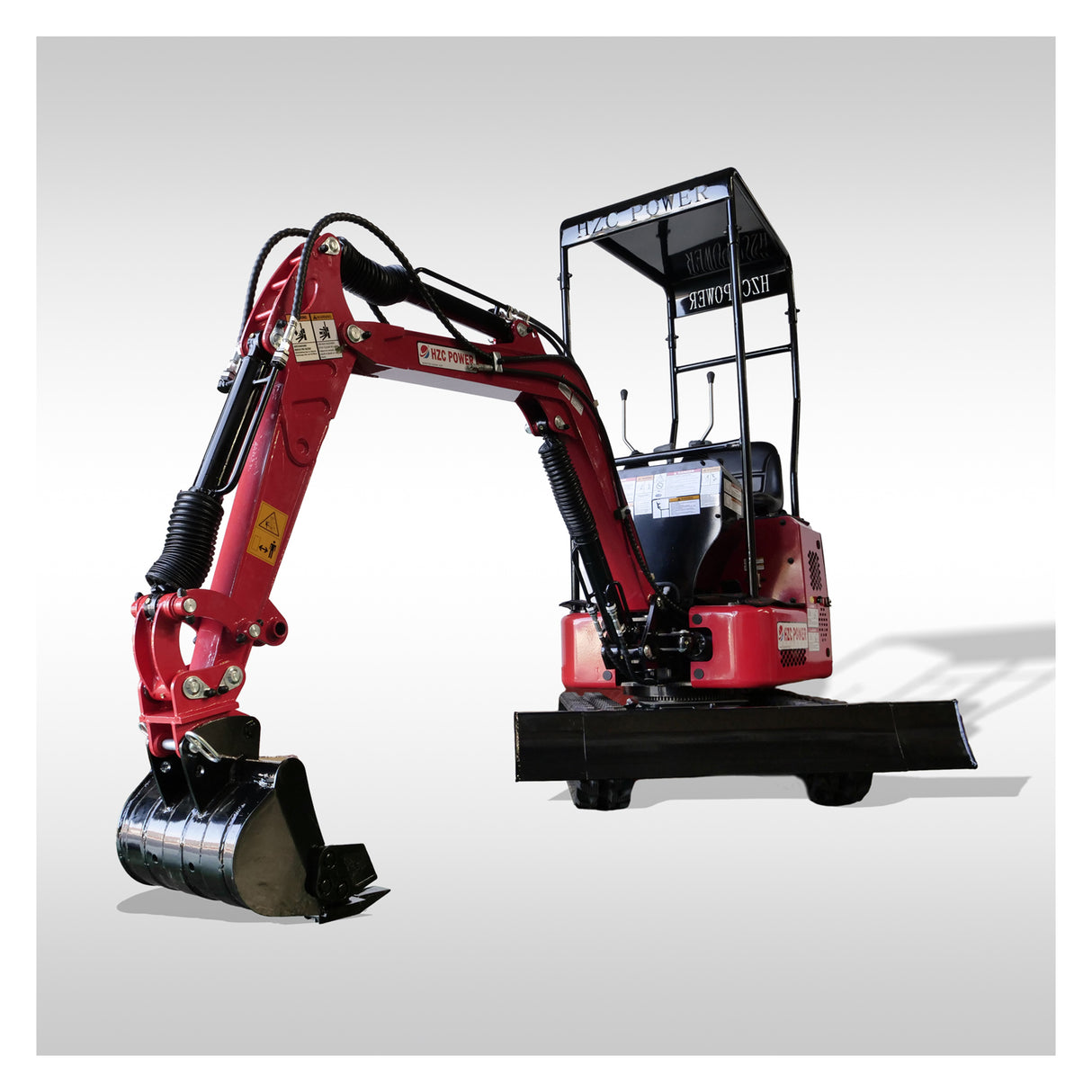 HZC Mini Excavator  1 Tone 7KW Diesel Swing Boom & Adjustable Track(DKB881)