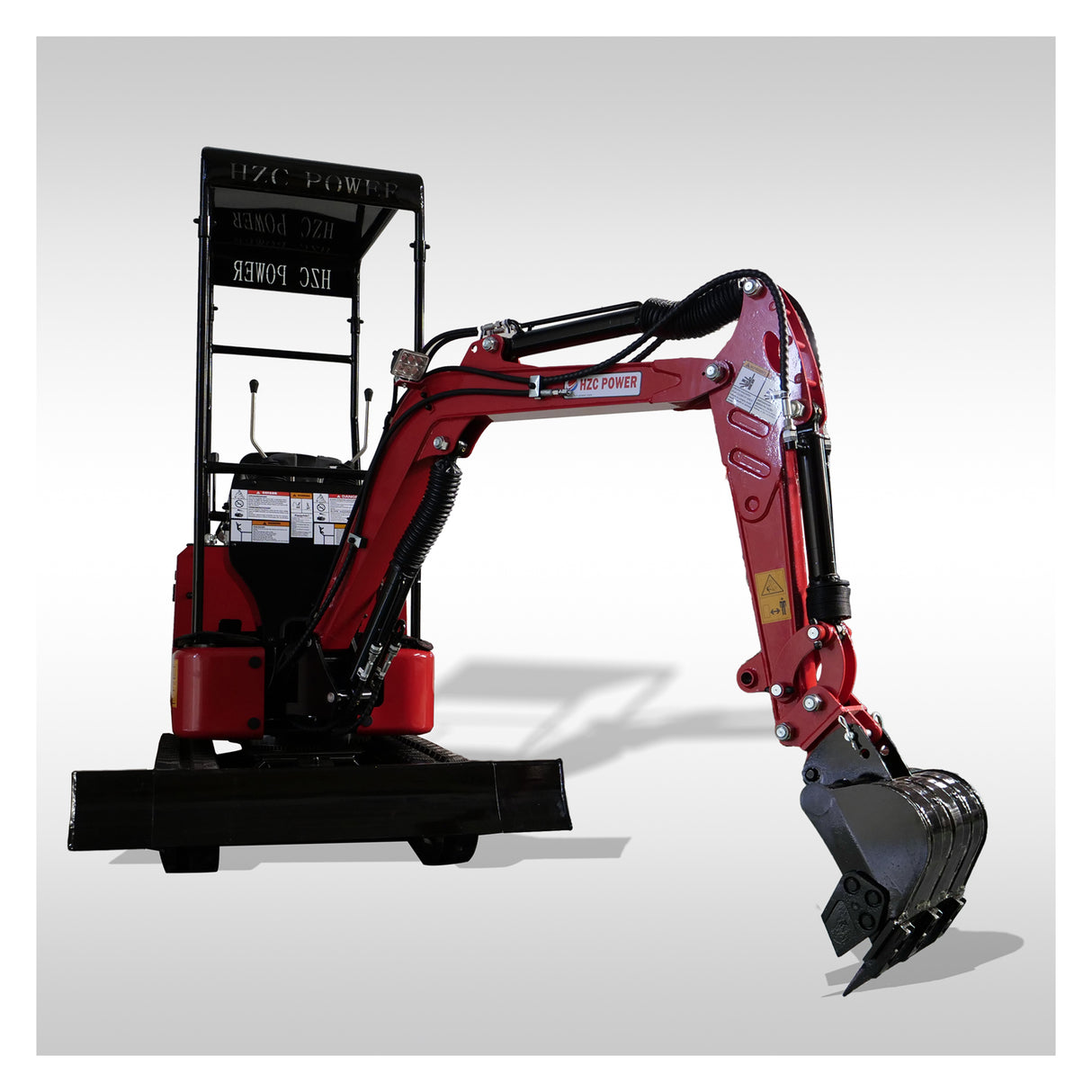 HZC Mini Excavator 1 Tone 14HP Petrol Swing Boom & Adjustable Track(BKB851K)