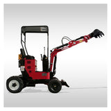 HZC Mini Excavator Four Wheels 10HP Petrol Adjustable Wheels(BVR600K)